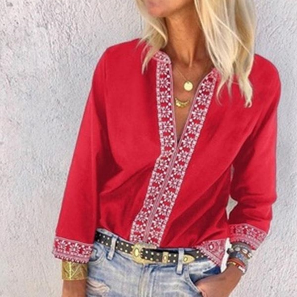Aztec Print Blouse